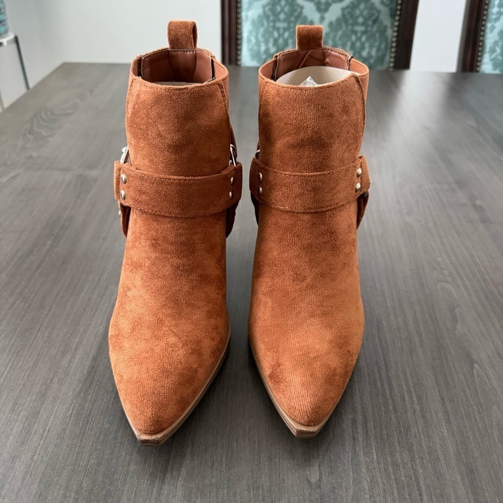 YOKI Muriel Women suede Western ankle boots cowgirl booties NWT Size 6 - Picture 2 of 11